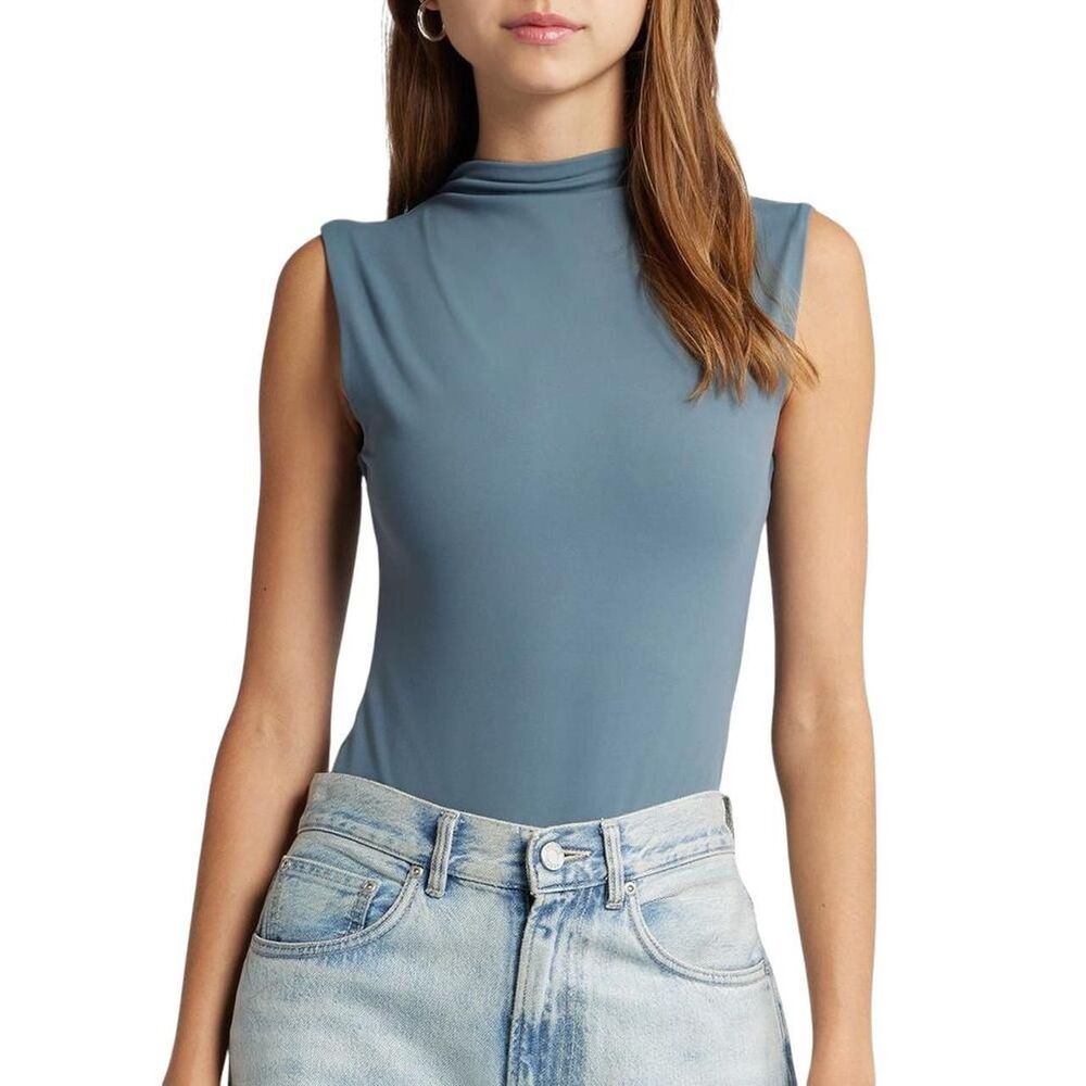 Open Edit smooth edit slvs bodysuit in blue weather